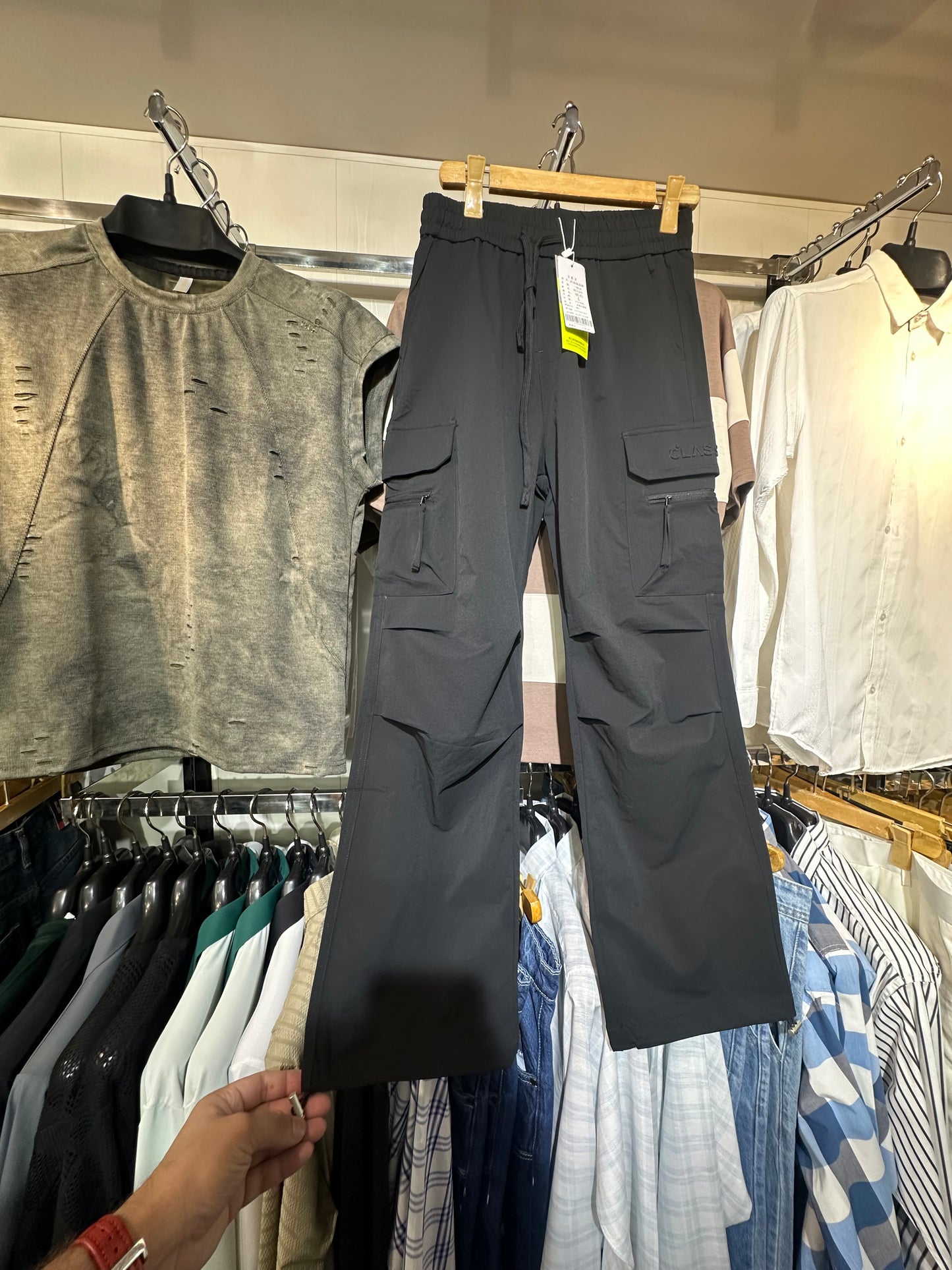 Black baggy fit cargo Trouser
