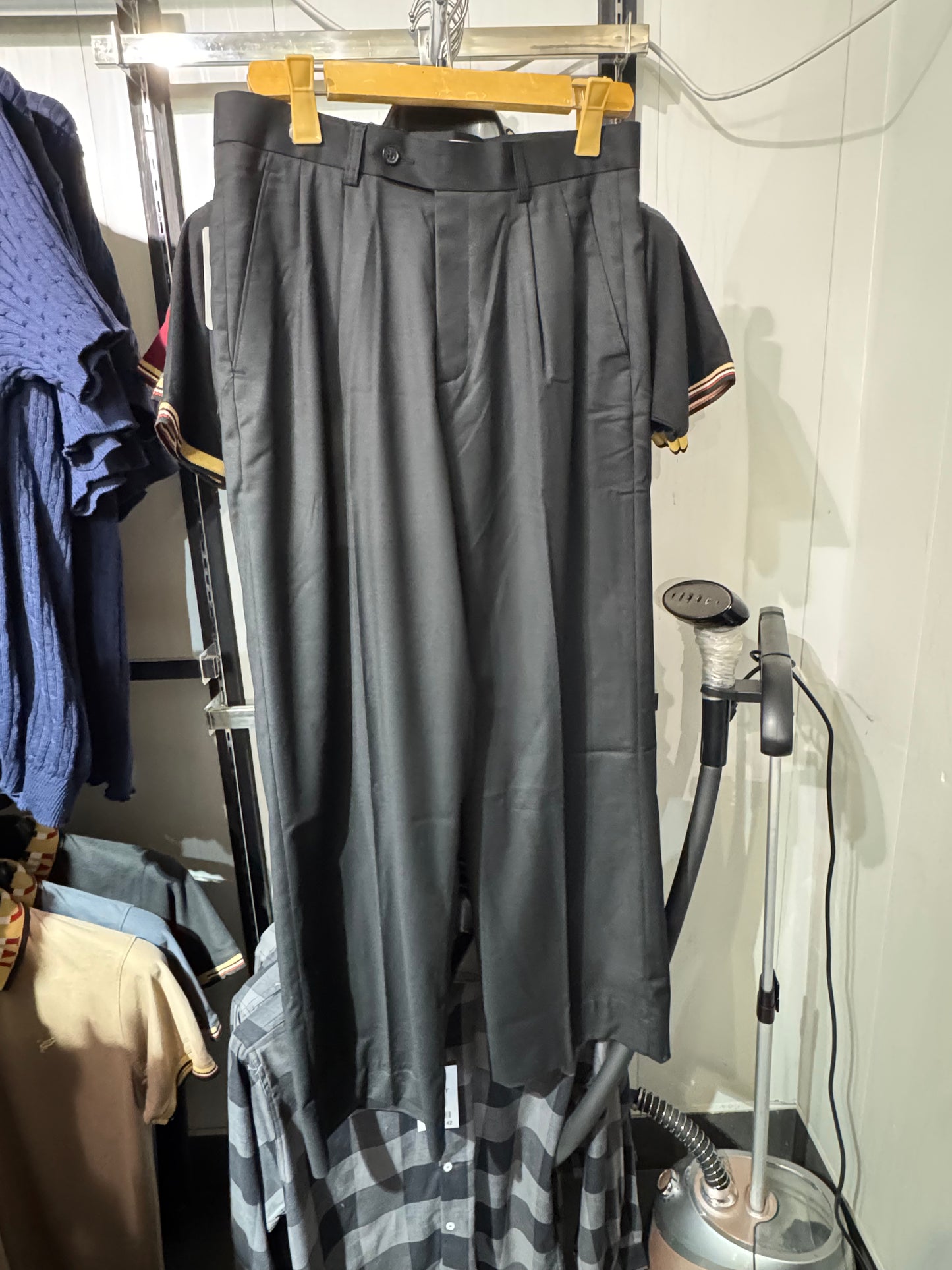 Italian style black plated pant