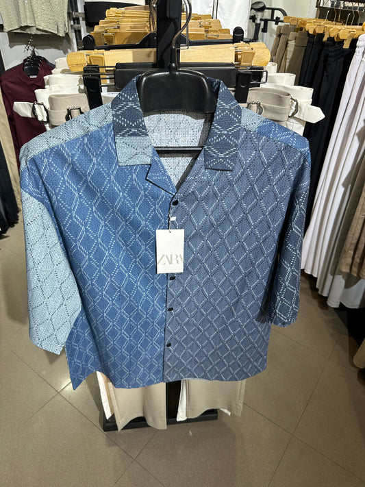 Dual Tone Blue Resort Shirt