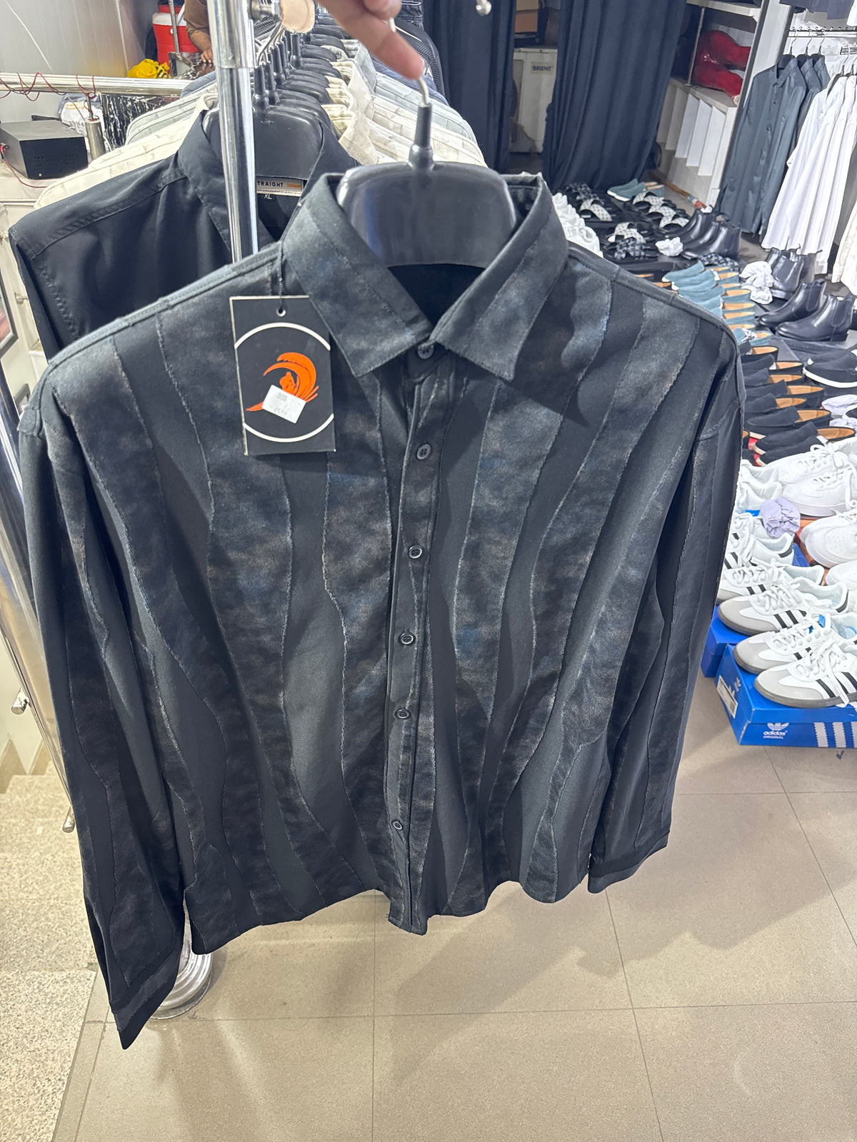 Men’s Premium black Vertical Stripe Shirt