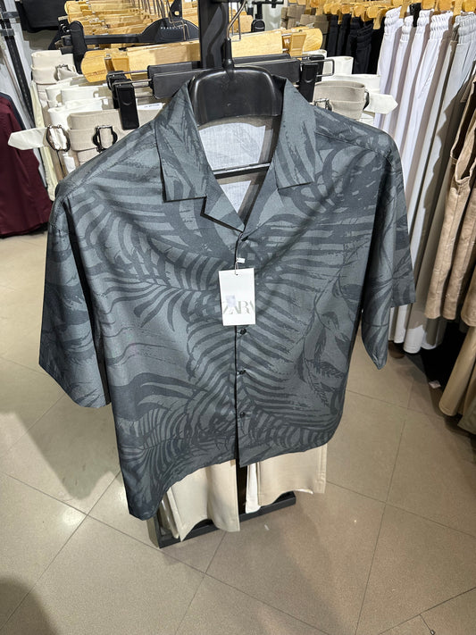 Midnight Palm Print Shirt