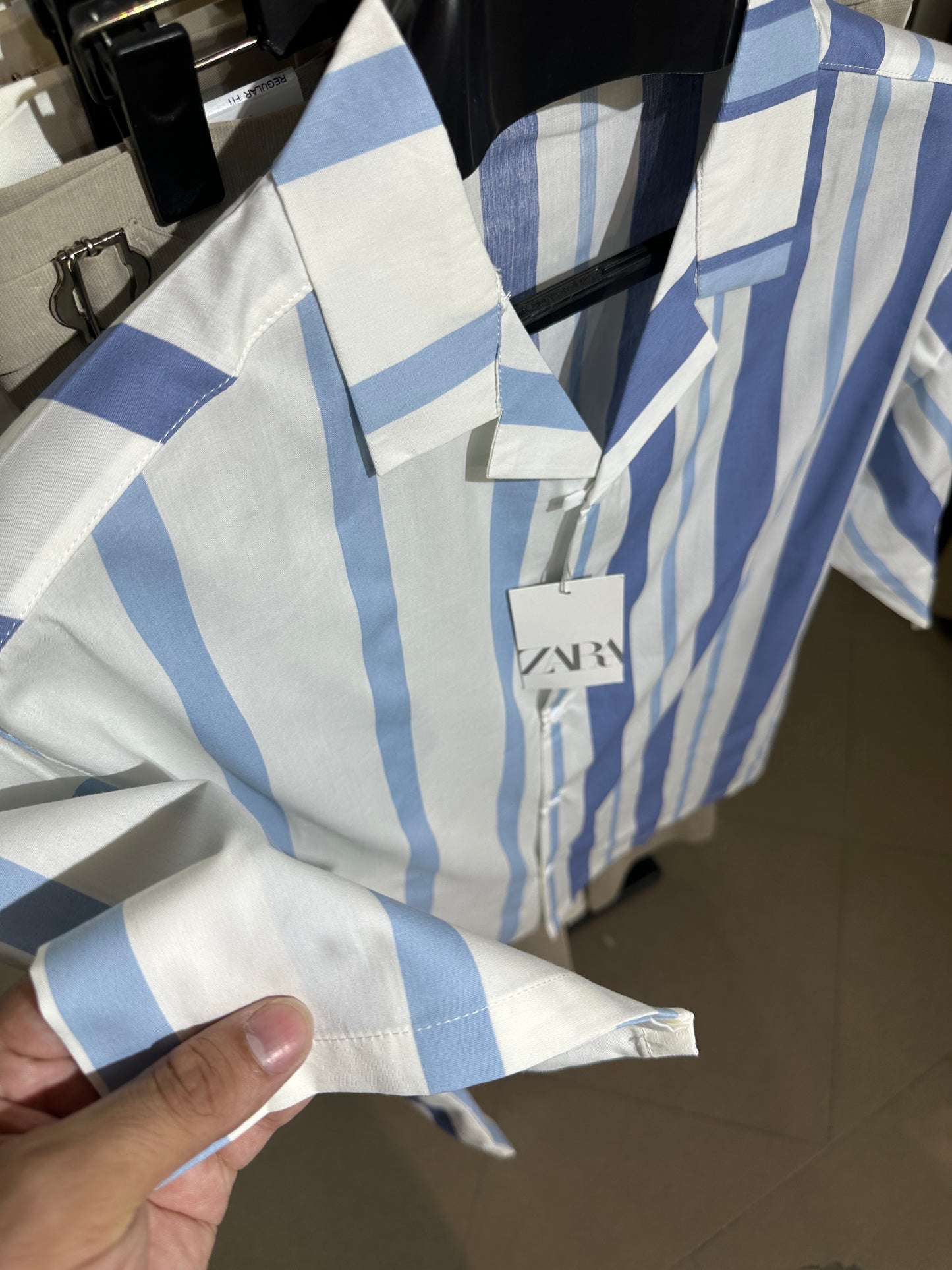 Ocean Blue Vertical Stripe Shirt