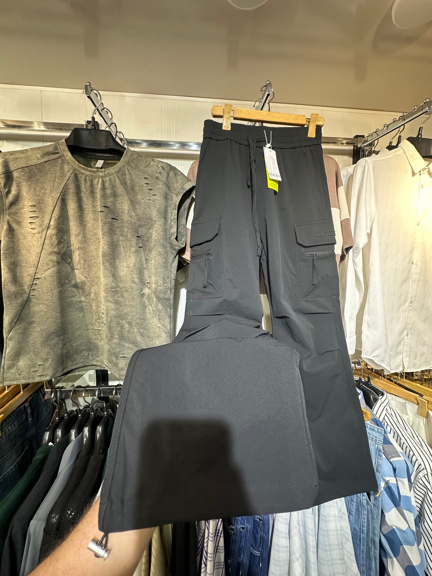 Black baggy fit cargo Trouser