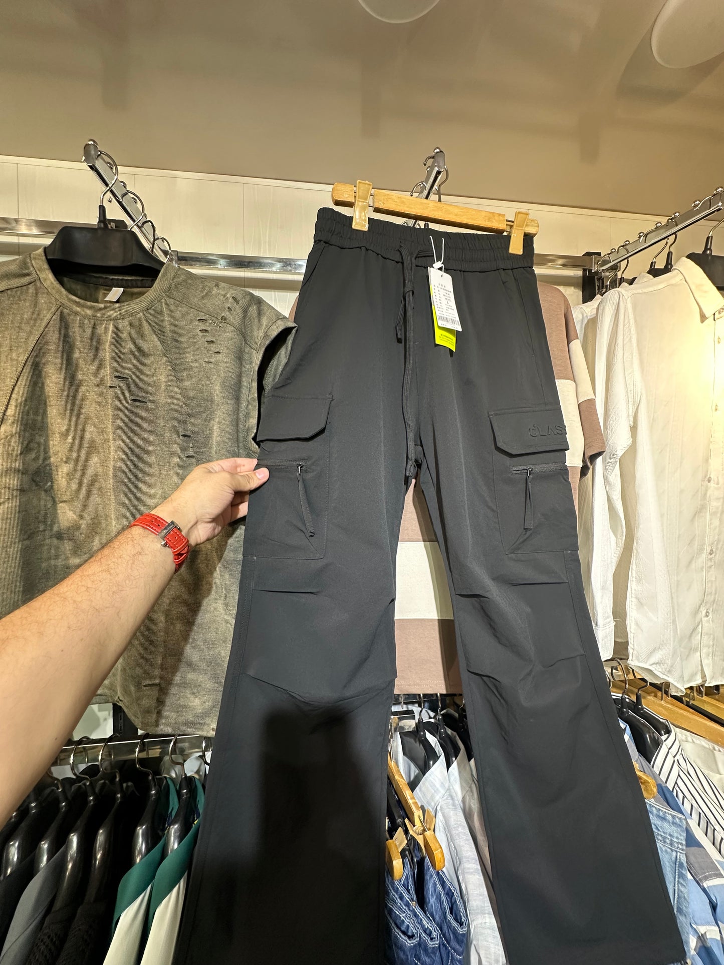Black baggy fit cargo Trouser