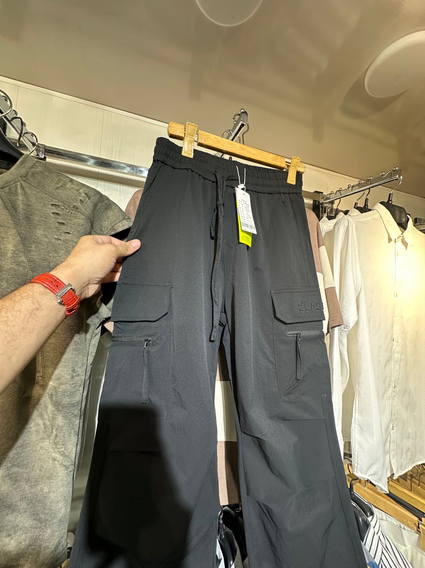 Black baggy fit cargo Trouser
