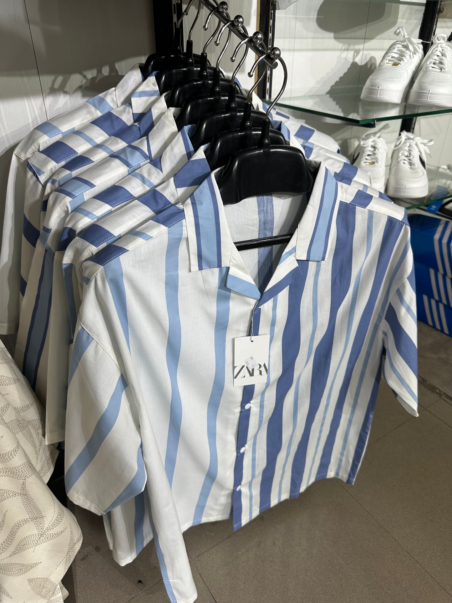 Ocean Blue Vertical Stripe Shirt