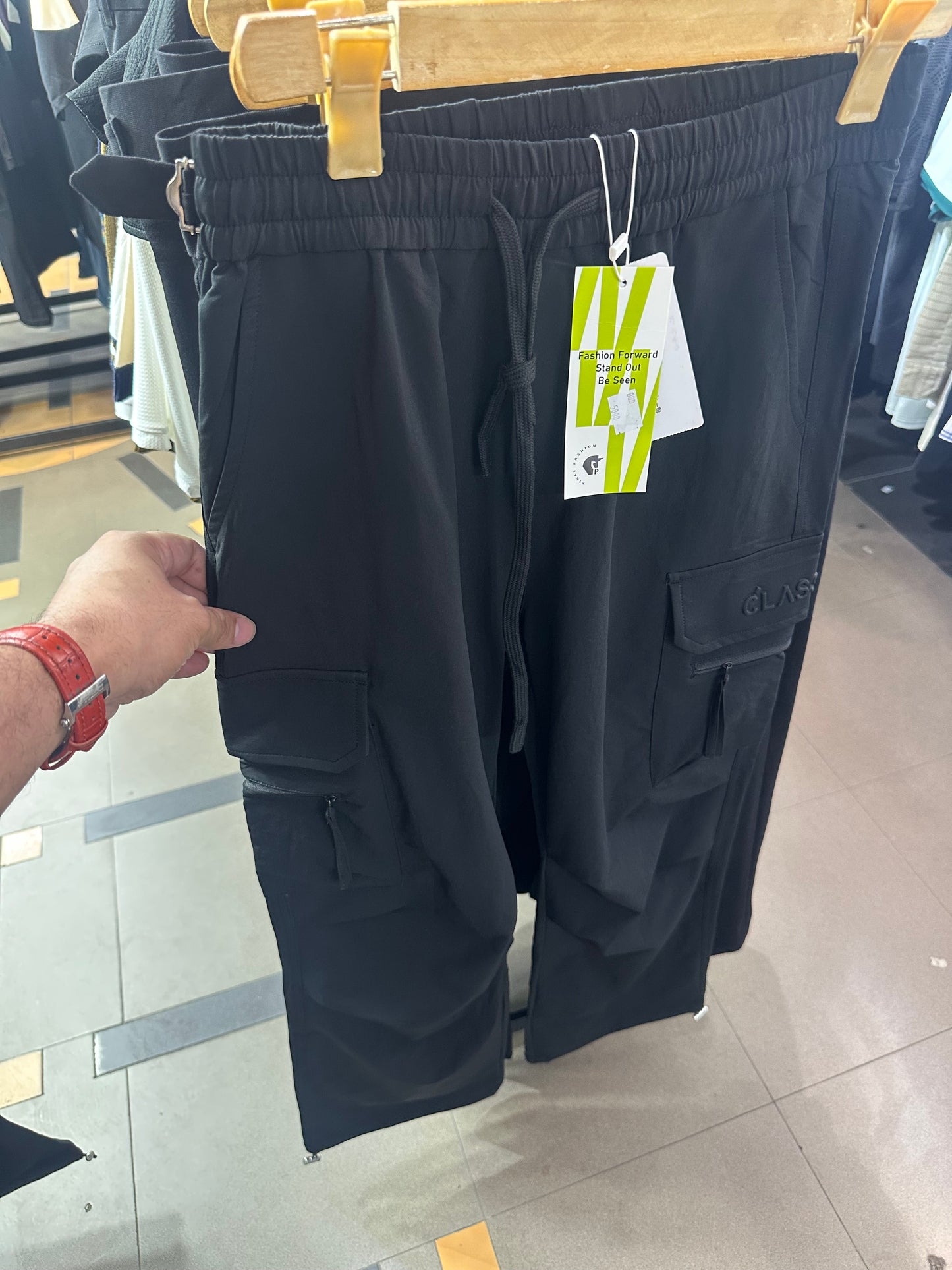 Black baggy fit cargo Trouser