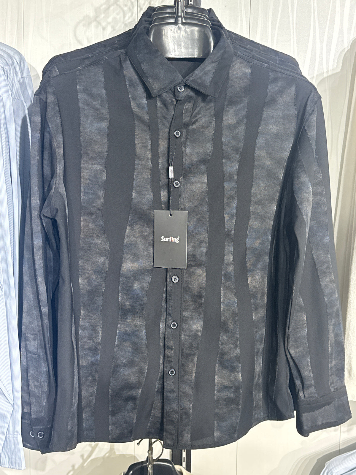Men’s Premium black Vertical Stripe Shirt