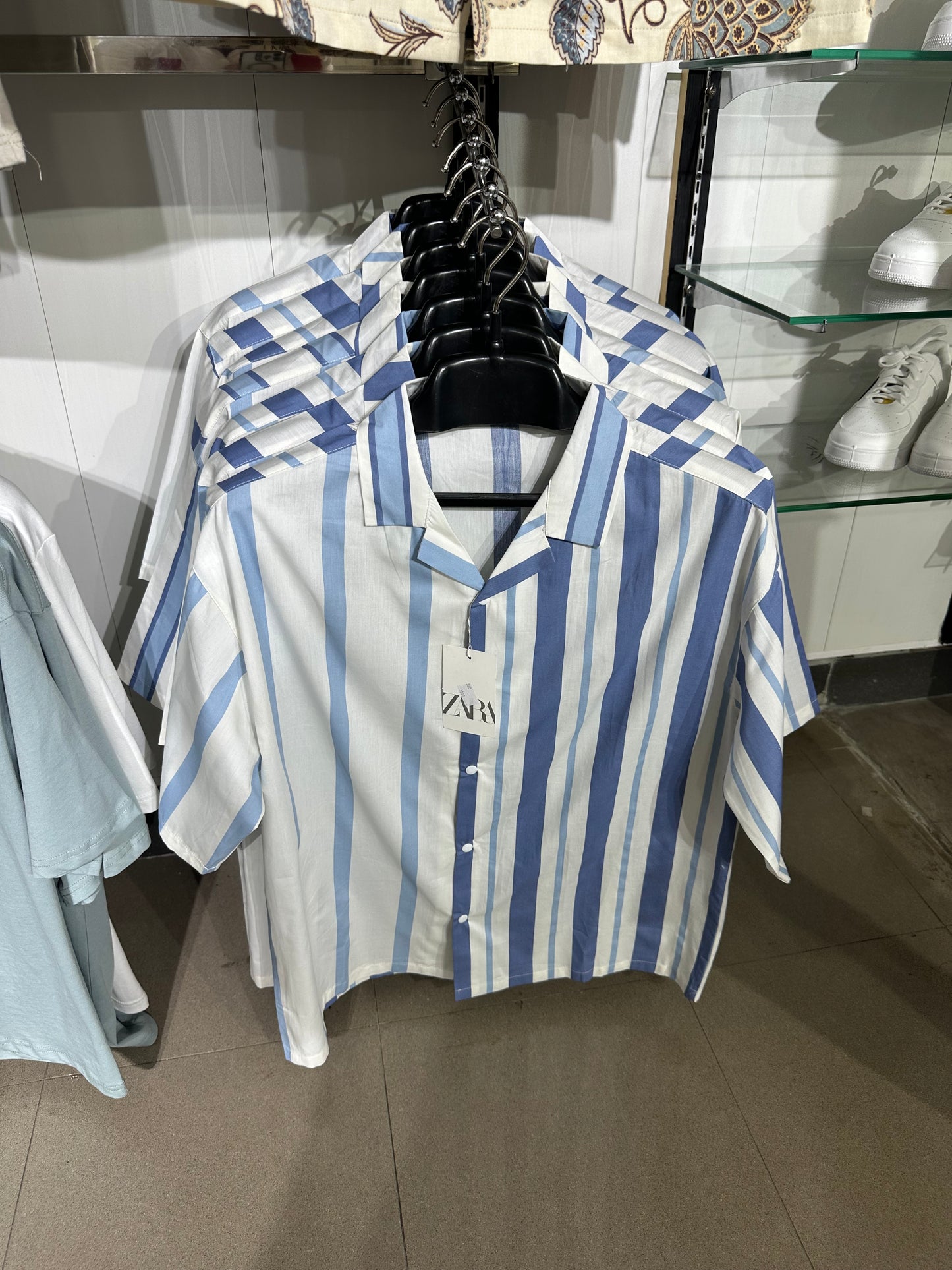 Ocean Blue Vertical Stripe Shirt