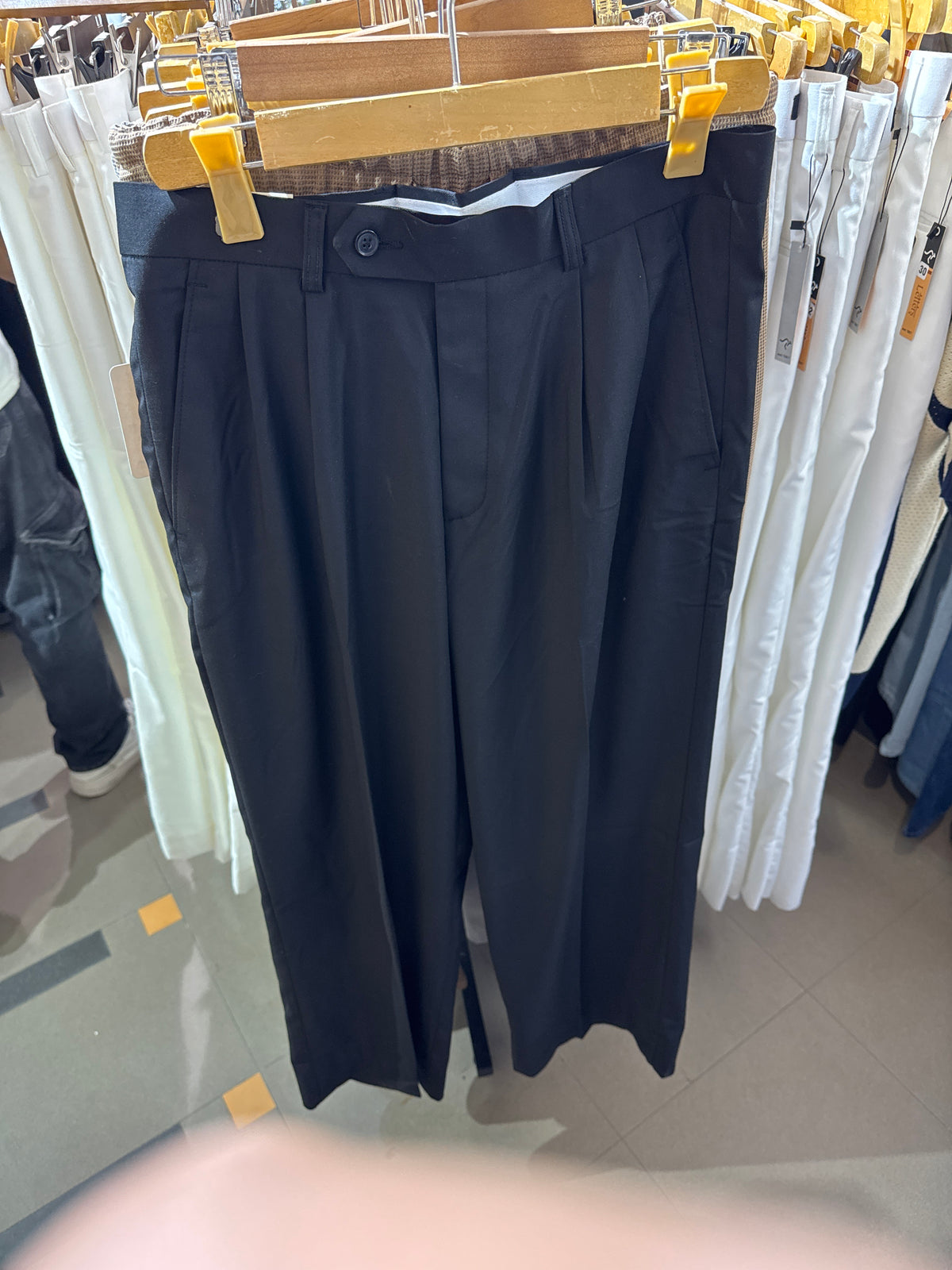 Italian style black plated pant