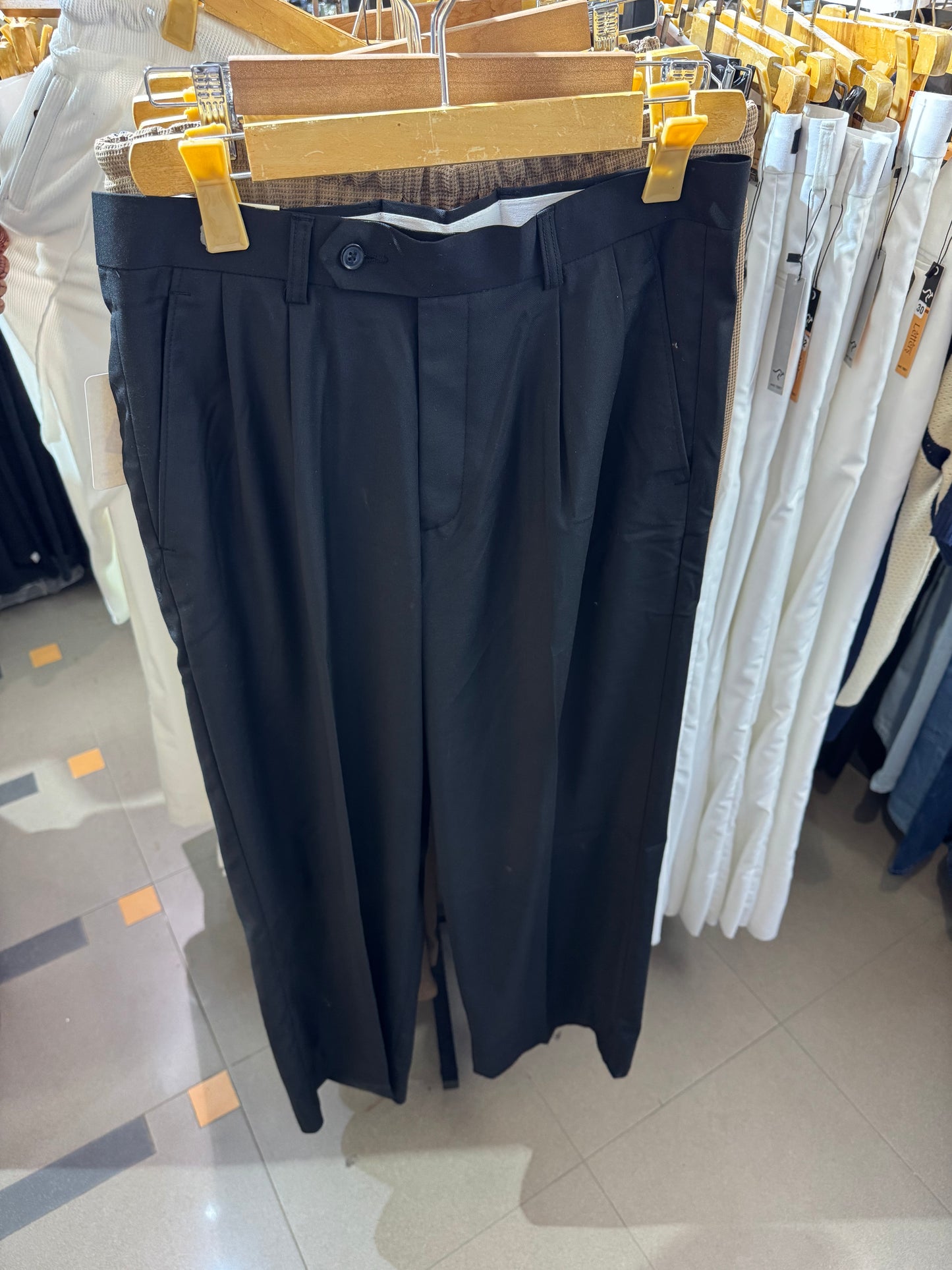 Italian style black plated pant