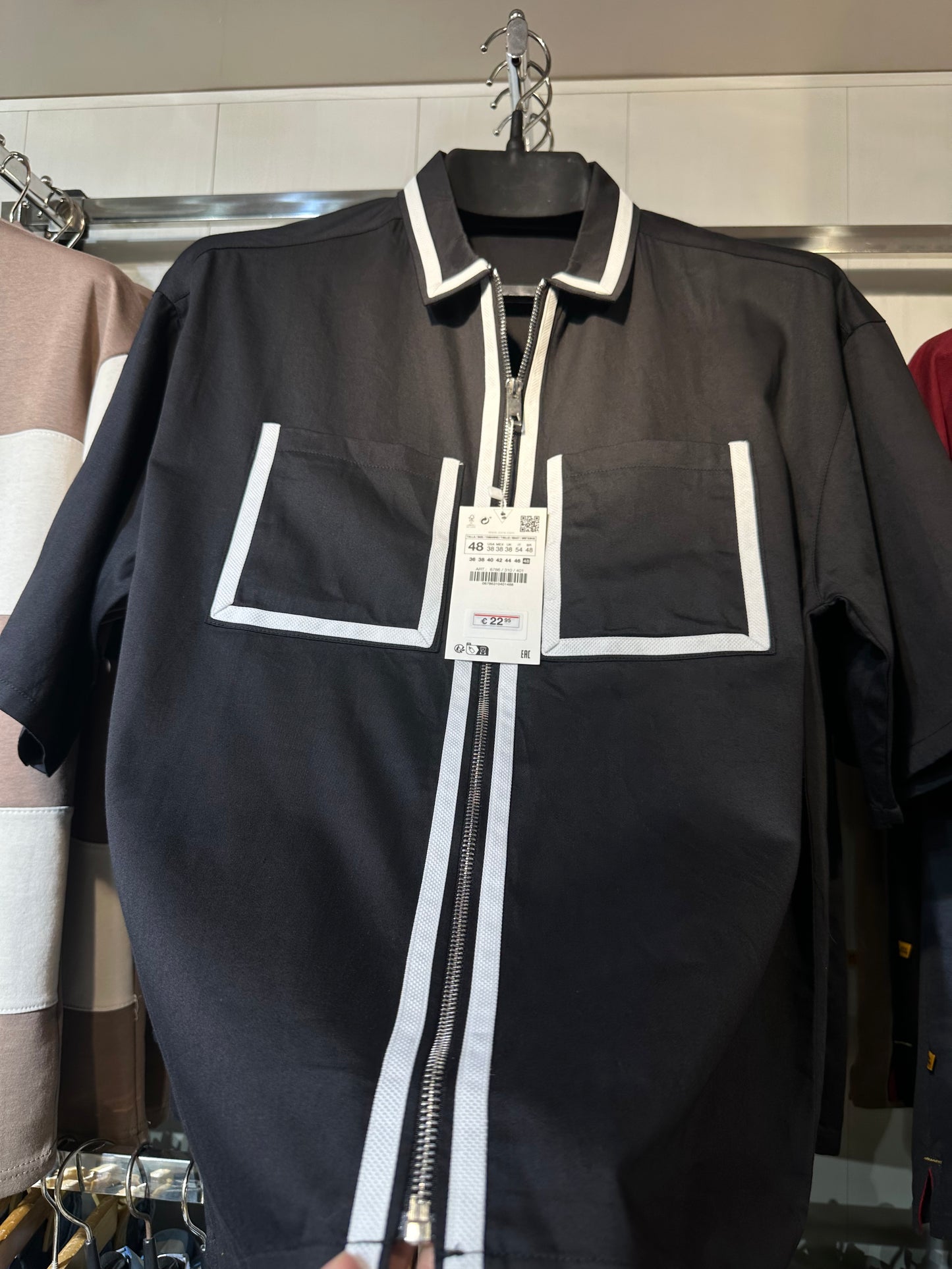Black zipper shirt