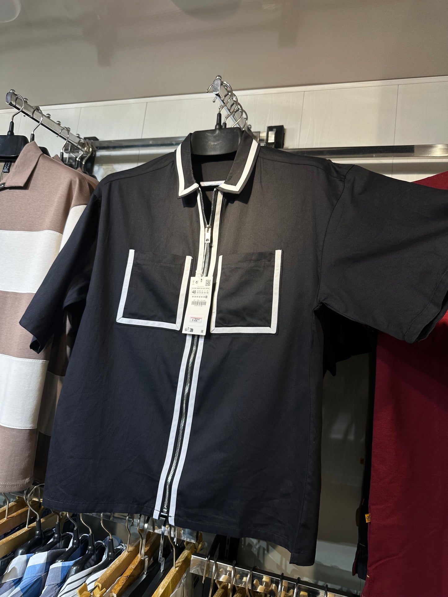 Black zipper shirt