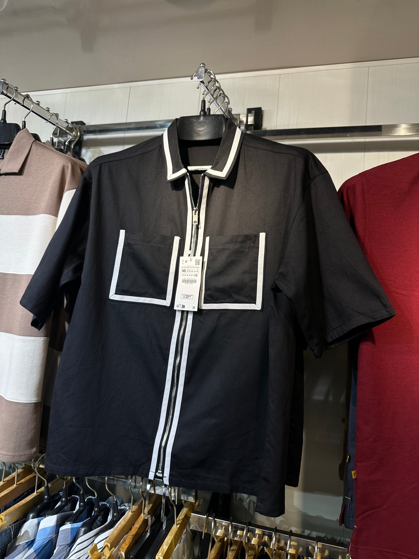 Black zipper shirt